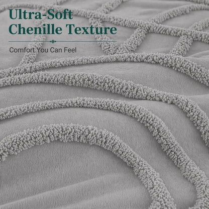 Zara Chenille Tufted Duvet Cover Set – Luxury Textured Bedding | Night Zone