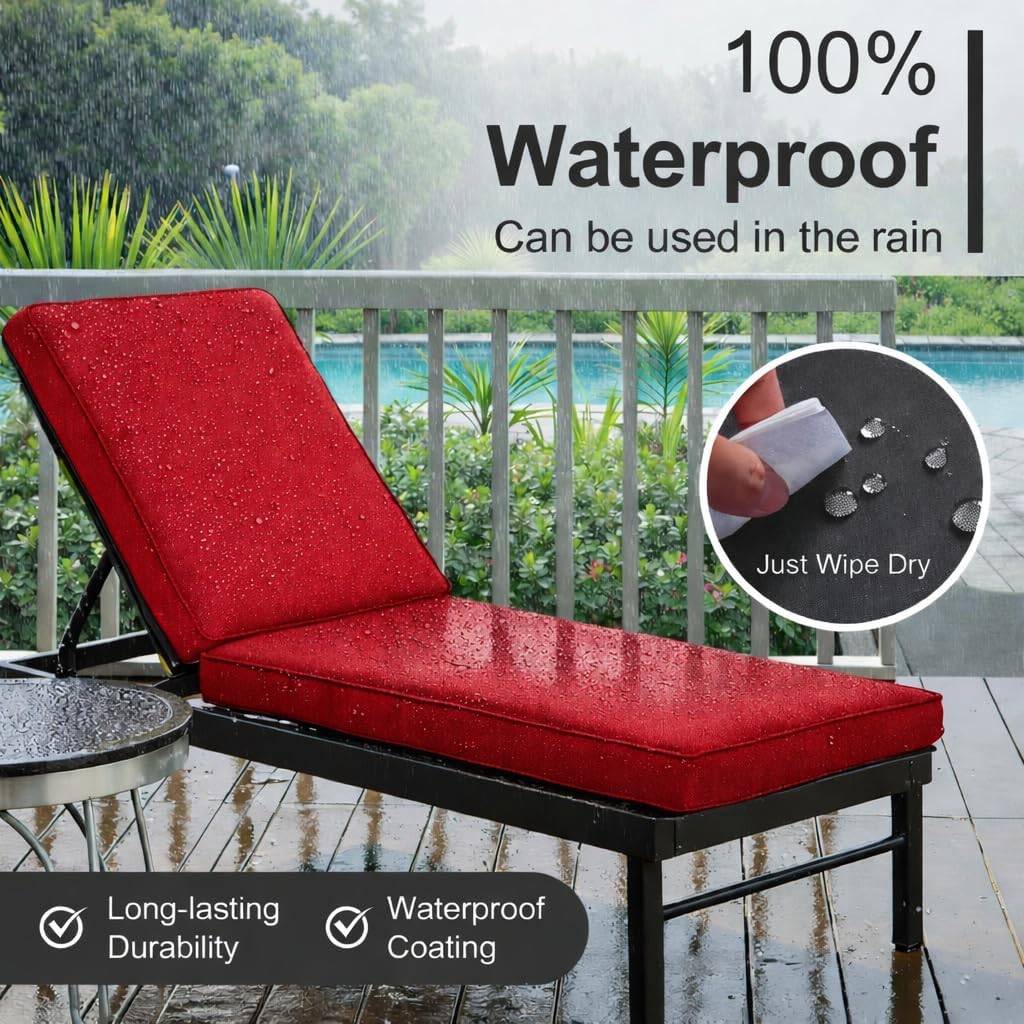 Sun Lounger Cushion Seat Pad – Thick Padded Outdoor Garden Recliner Cushion | Night Zone