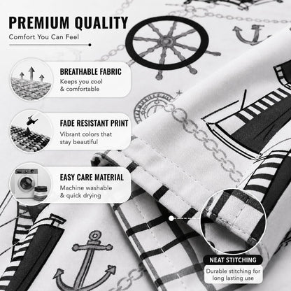 Jake Sailor Coastal Ship Duvet Cover Set – Reversible Nautical Quilt Cover Luxury Bedding | Night Zone