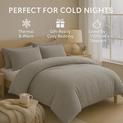 Teddy Fleece Duvet Cover Set – Soft Warm Teddy Bear Bedding | Night Zone