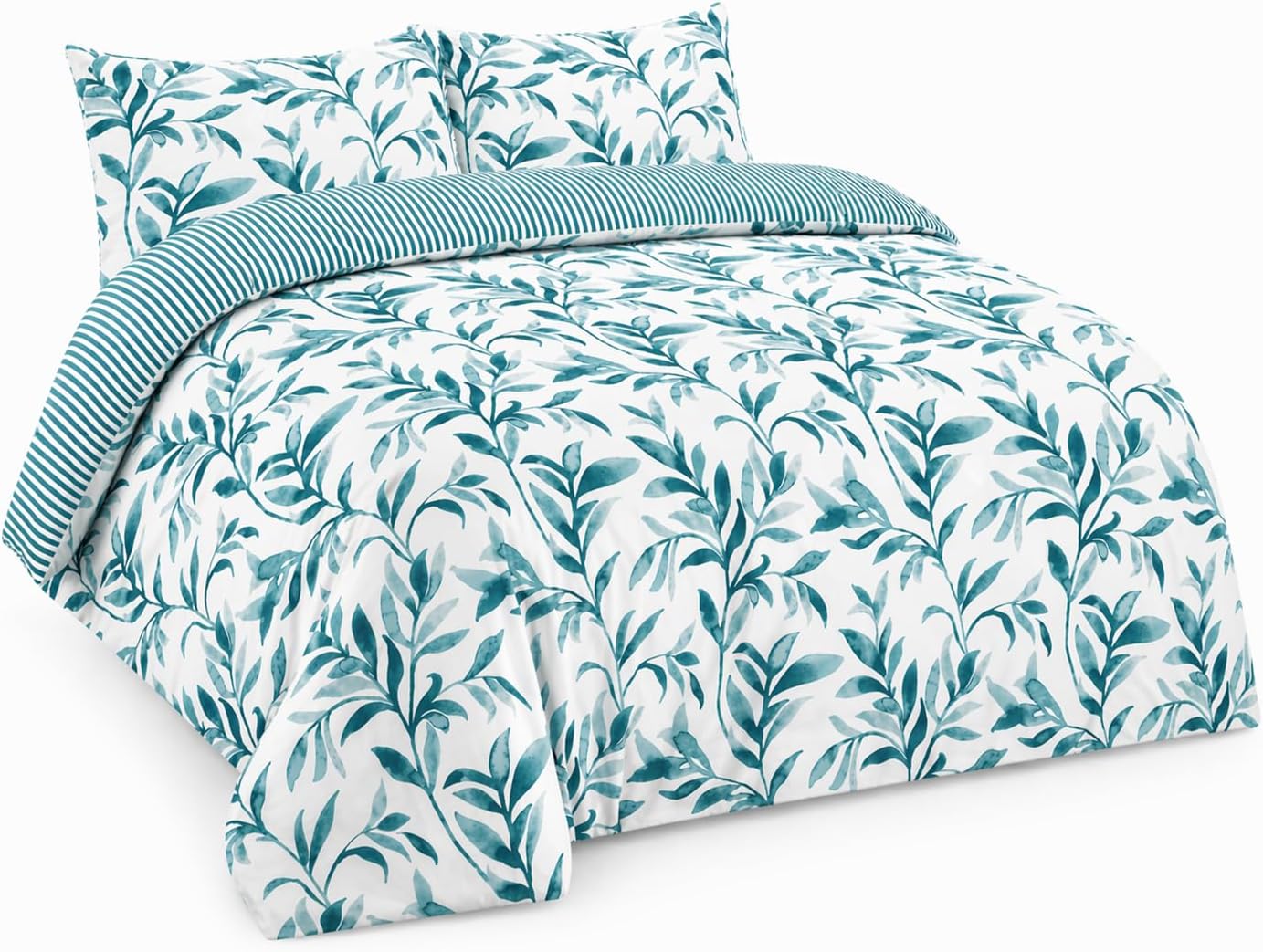 Ellie Leaf Printed Floral Duvet Cover Set – Soft Easy Care Botanical Bedding | Night Zone