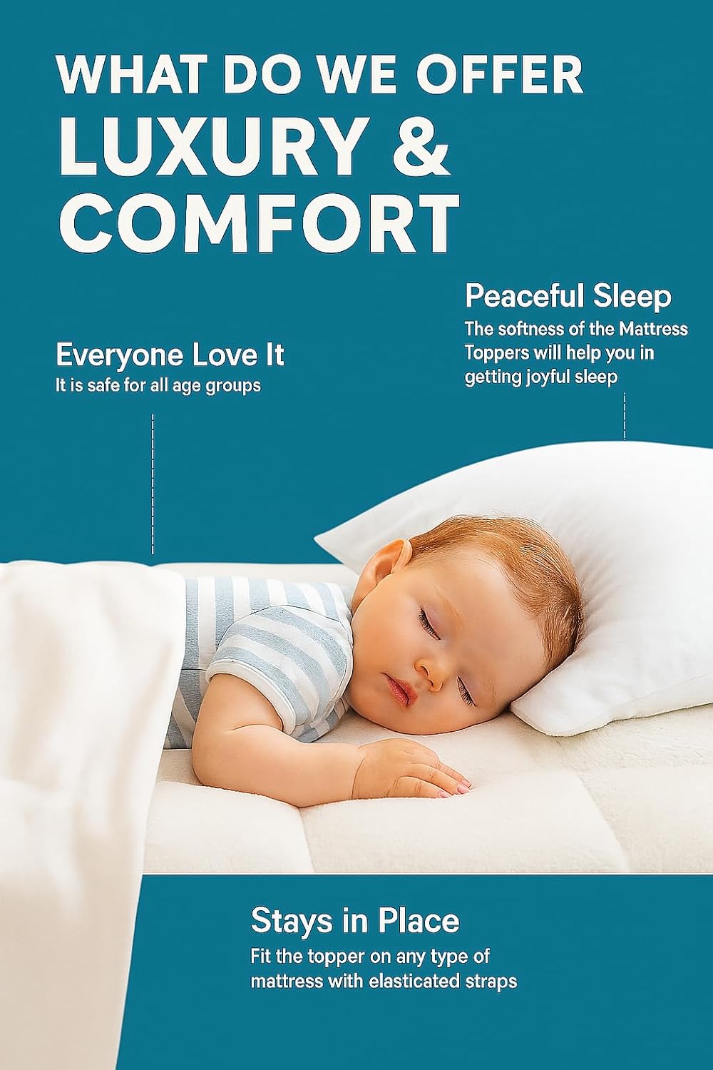 Mattress Topper 5cm Sherpa Fleece – Teddy Fleece Soft Extra Comfort Bedding | Night Zone