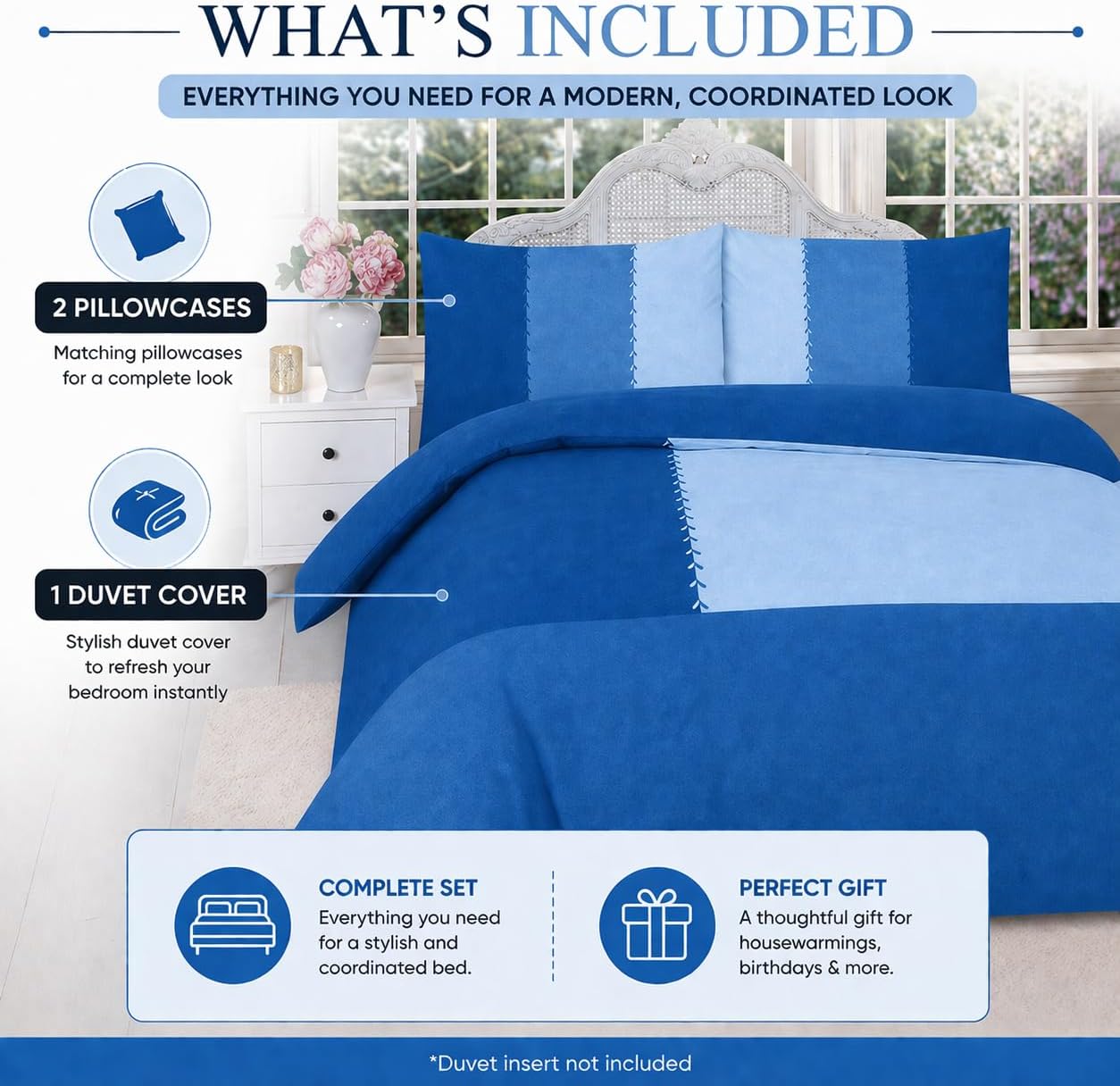 Suede Patch Polycotton Duvet Cover Set – Luxury Soft Touch Patchwork Bedding | Night Zone