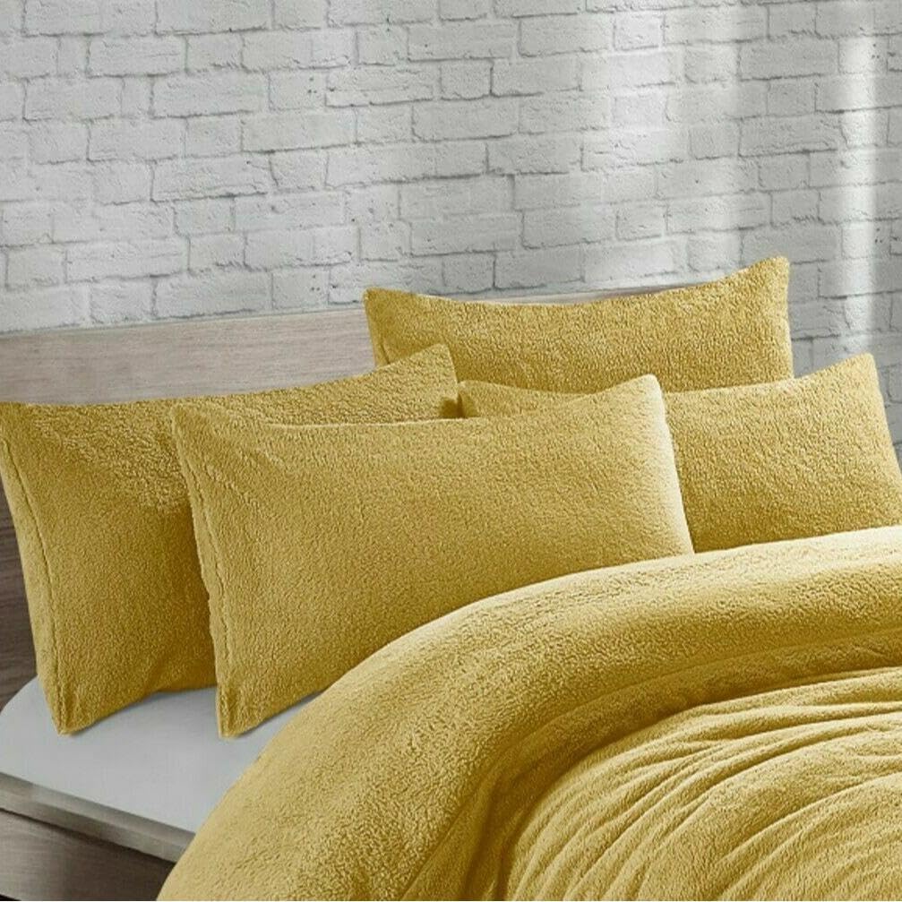 Teddy Bear Fleece Pillowcases Pair – Soft Warm Plush Bedding | Night Zone