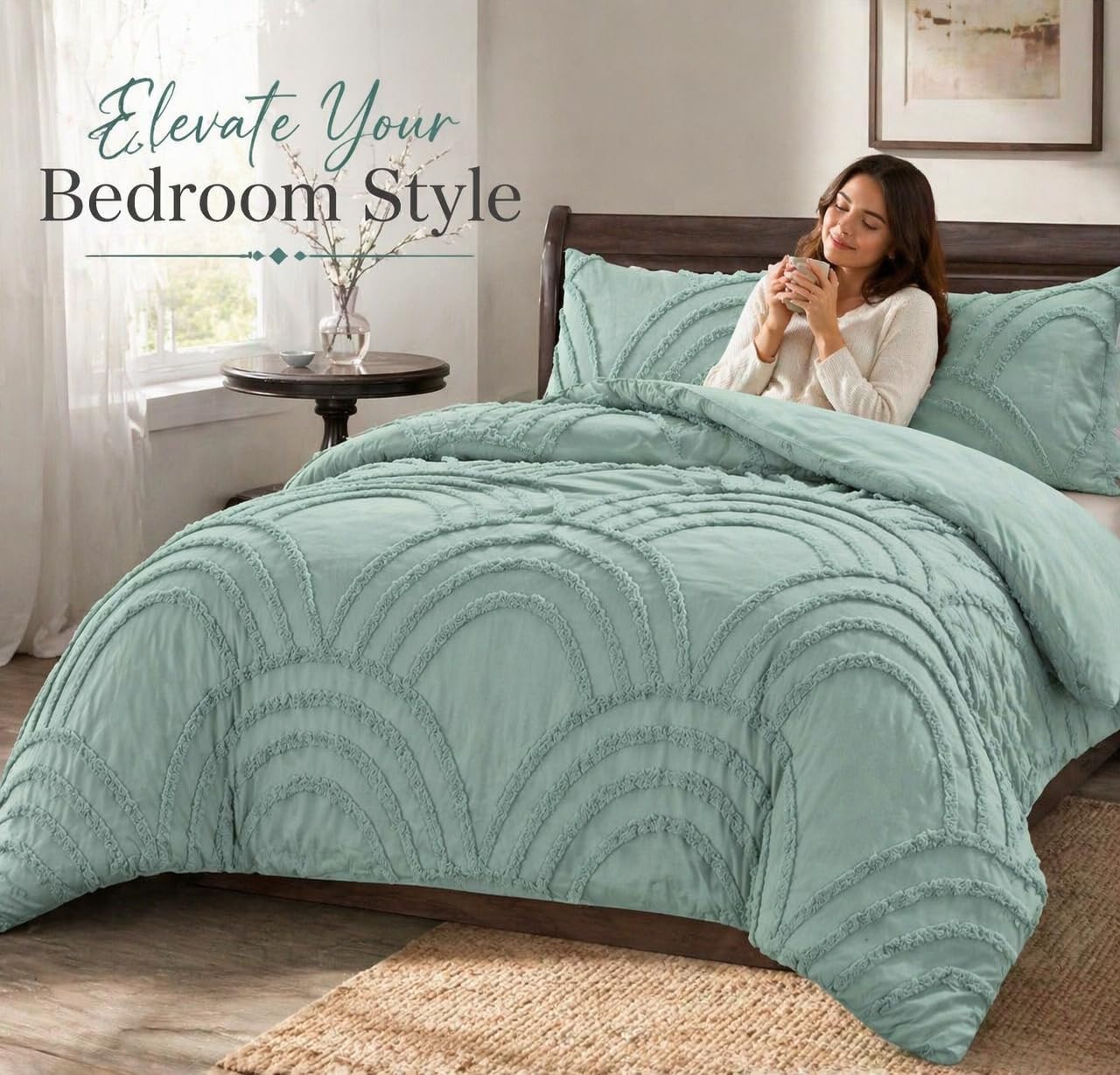 Zara Chenille Tufted Duvet Cover Set – Luxury Textured Bedding | Night Zone