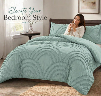 Zara Chenille Tufted Duvet Cover Set – Luxury Textured Bedding | Night Zone