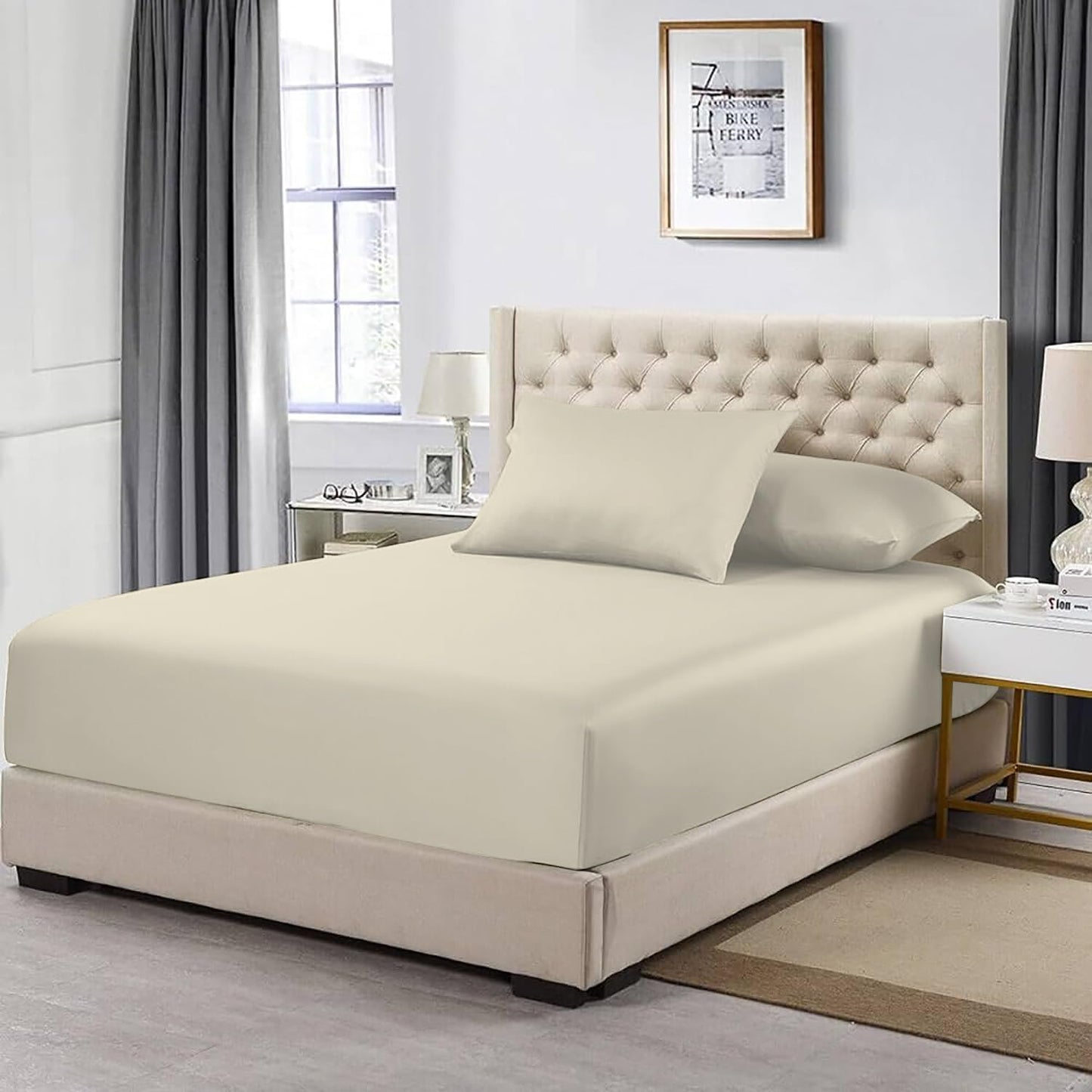 200 Thread Count Egyptian Cotton Extra Deep Fitted Sheet 40cm – Luxury Bedding | Night Zone