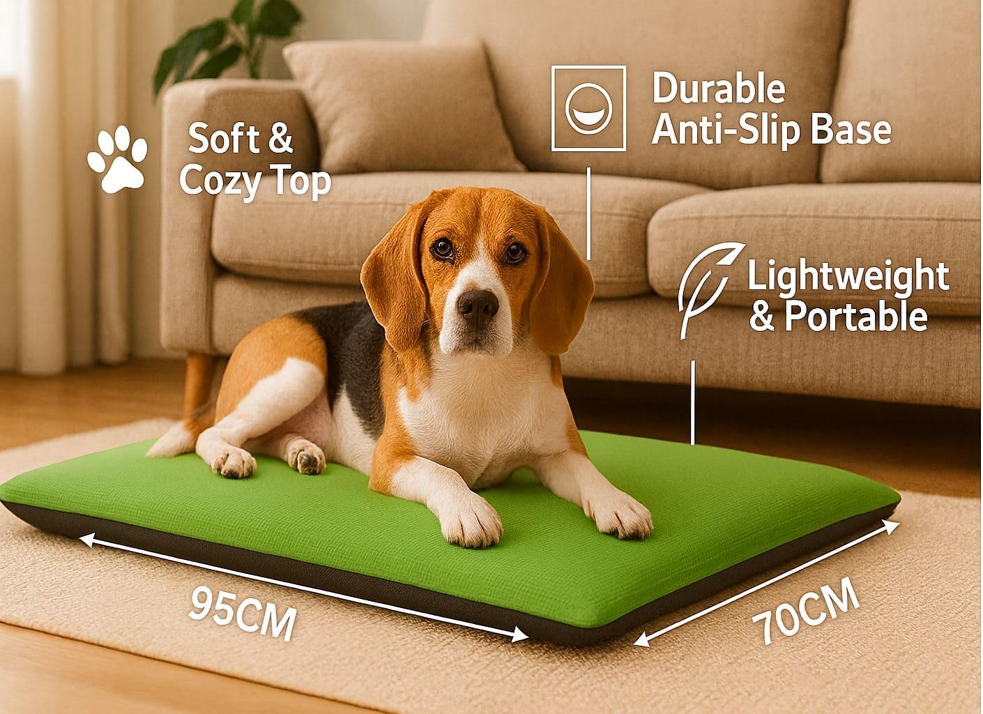 Fleece Pet Mat Washable Dog & Cat Bed – Super Soft Pet Cushion | Night Zone