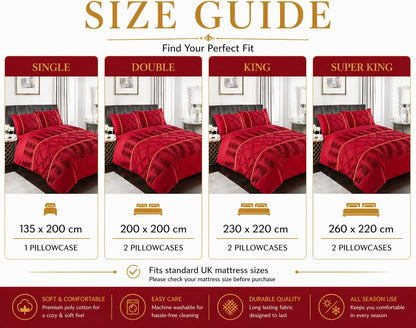 Eleanor Pintuck Polycotton Duvet Cover Set – Luxury Hotel Style Bedding | Night Zone