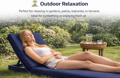 Sun Lounger Cushion Seat Pad – Thick Padded Outdoor Garden Recliner Cushion | Night Zone