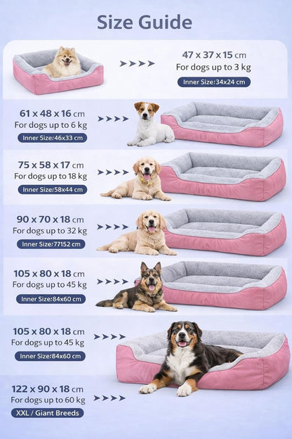 Luxury Orthopaedic Dog Bed Sofa – Plush Pet Basket with Raised Support Sides | Night Zone