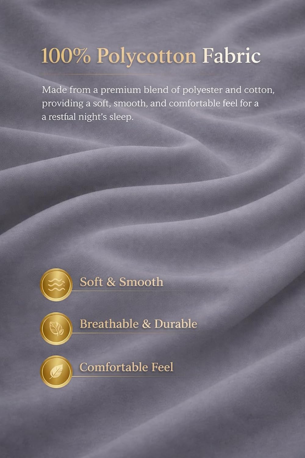 Polycotton Fitted Sheet 25cm Deep – Soft Easy Care Bedding | Night Zone