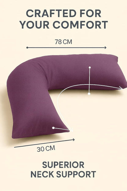 Easy Care Polycotton Orthopaedic V Shaped Pillow with Case or V Pillowcase Only | Night Zone