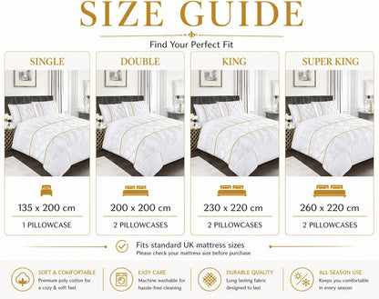 Eleanor Pintuck Polycotton Duvet Cover Set – Luxury Hotel Style Bedding | Night Zone