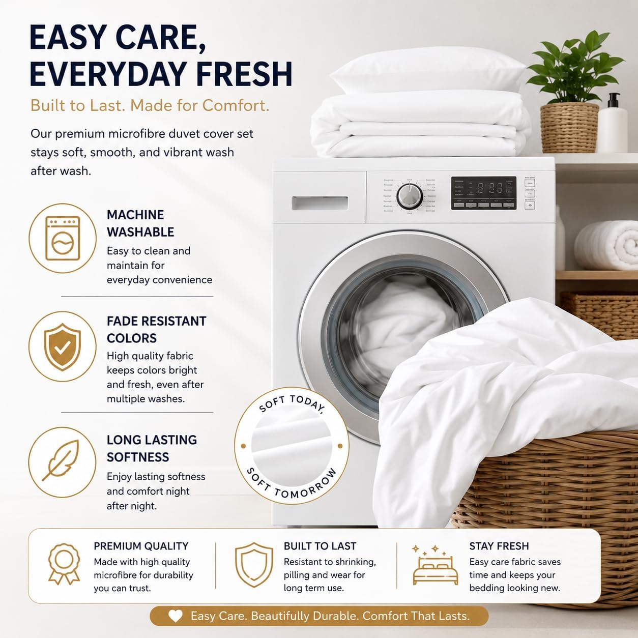 Microfibre Duvet Cover Set – Ultra Soft Easy Care Bedding | Night Zone