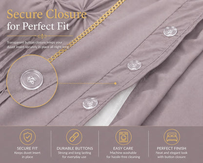 Eleanor Pintuck Polycotton Duvet Cover Set – Luxury Hotel Style Bedding | Night Zone