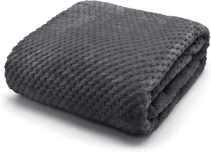 Waffle Luxury Flannel Fleece Throw Blanket – Ultra Soft Warm Sofa & Bed Throw | Night Zone