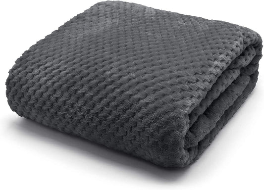Waffle Luxury Flannel Fleece Throw Blanket – Ultra Soft Warm Sofa & Bed Throw | Night Zone
