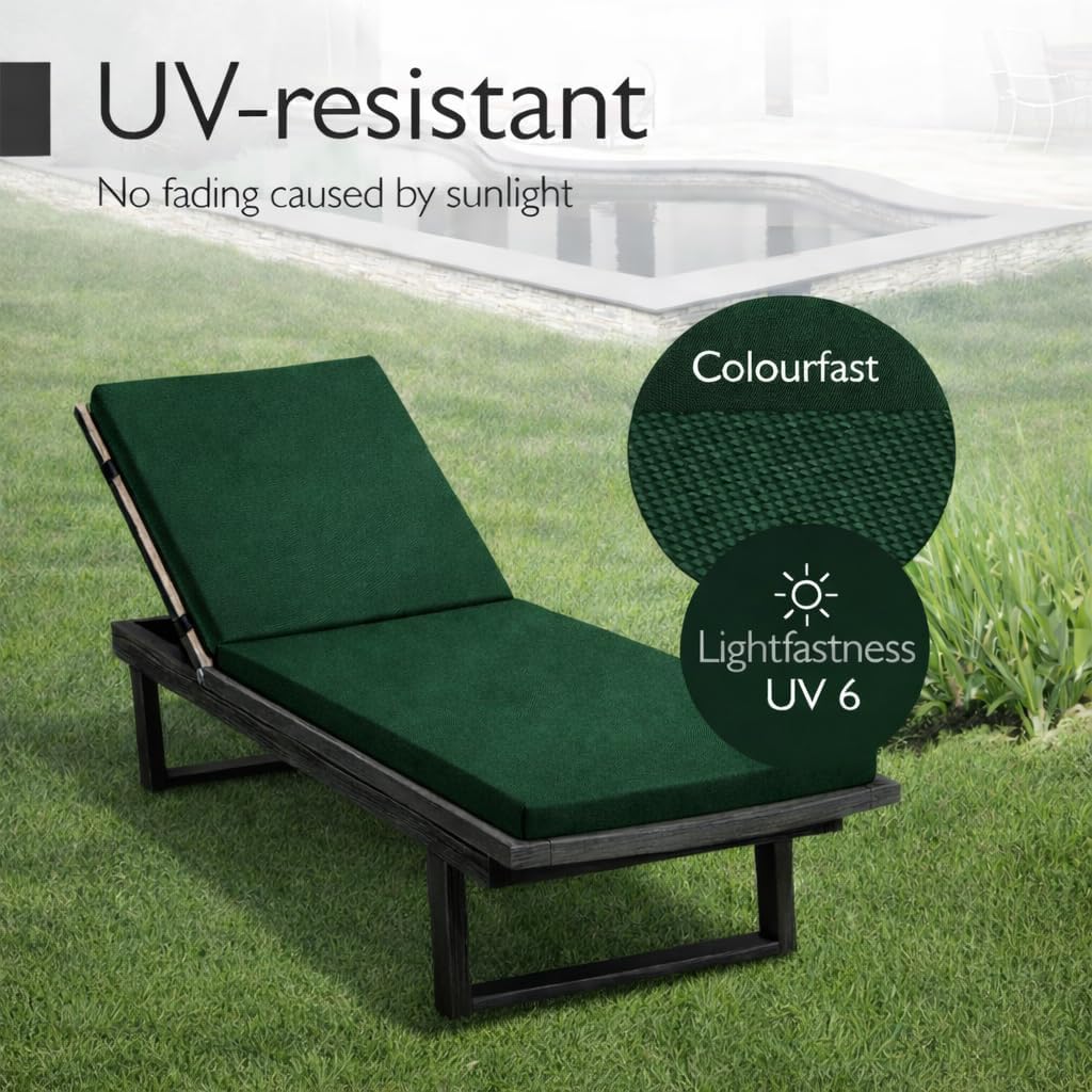 Sun Lounger Cushion Seat Pad – Thick Padded Outdoor Garden Recliner Cushion | Night Zone