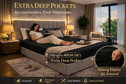 Extra Deep Fitted Sheet 40cm – Polycotton Easy Care Bedding | Night Zone
