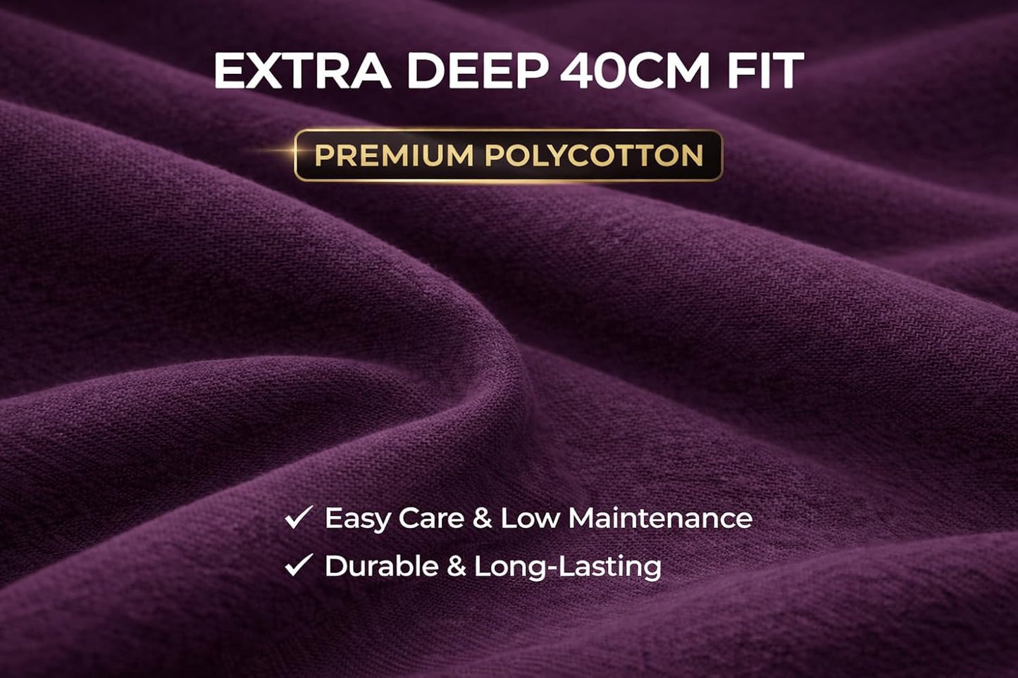 Extra Deep Fitted Sheet 40cm – Polycotton Easy Care Bedding | Night Zone