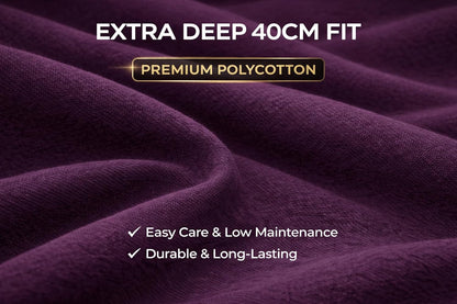 Extra Deep Fitted Sheet 40cm – Polycotton Easy Care Bedding | Night Zone
