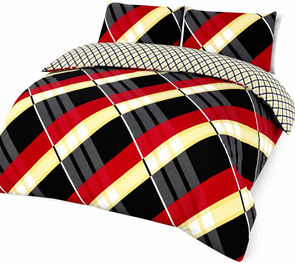Hardy Check Striped Polycotton Duvet Cover Set – Soft Easy Care Bedding | Night Zone