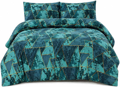 Arlo Triangles Geometric Reversible Duvet Cover Set – Modern Easy Care Bedding | Night Zone