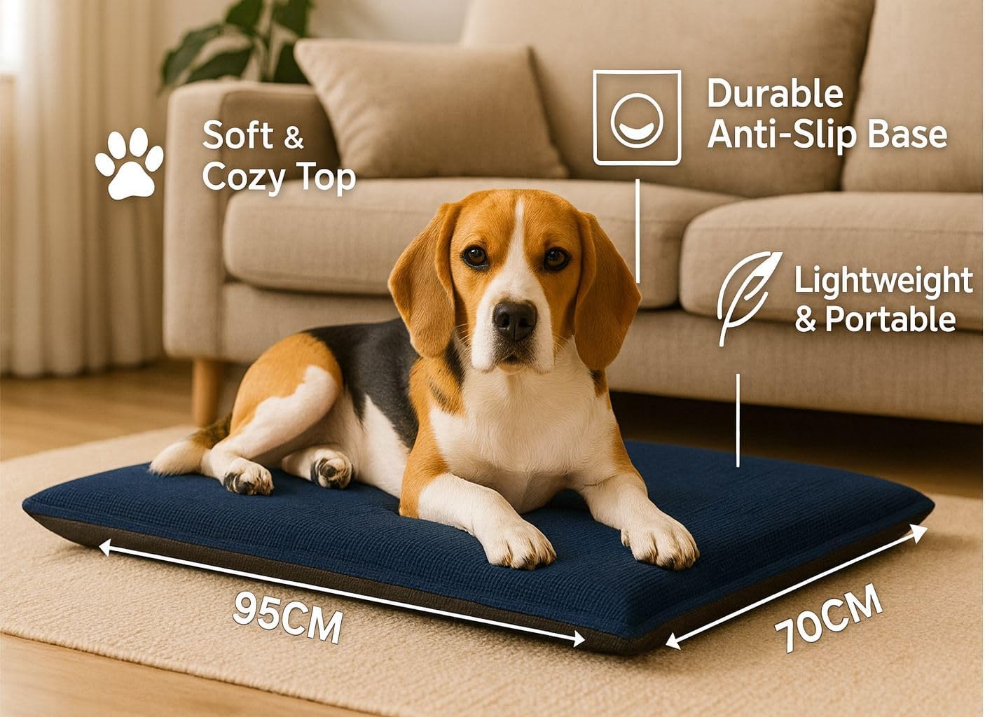 Fleece Pet Mat Washable Dog & Cat Bed – Super Soft Pet Cushion | Night Zone