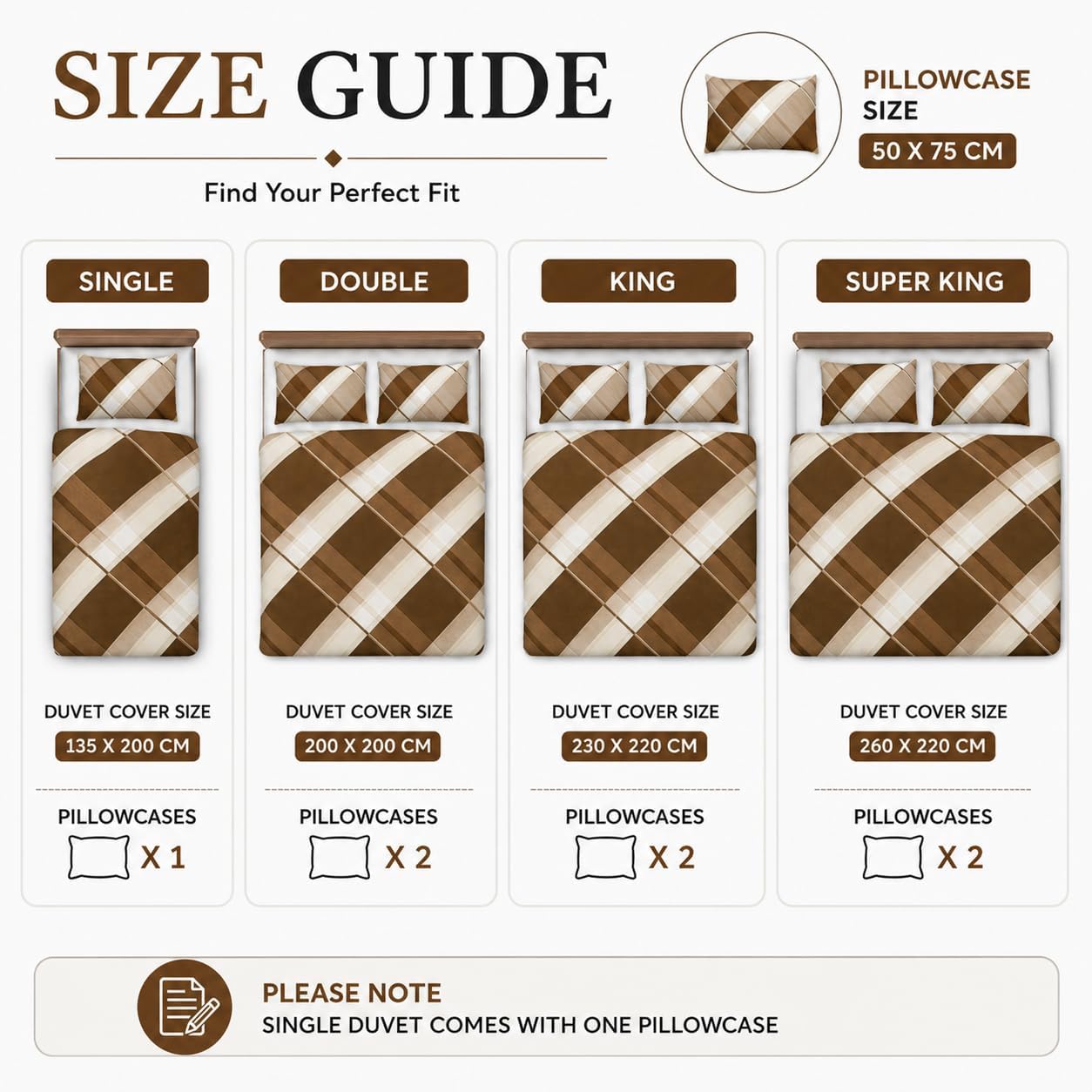 Hardy Check Striped Polycotton Duvet Cover Set – Soft Easy Care Bedding | Night Zone