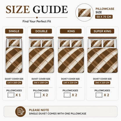 Hardy Check Striped Polycotton Duvet Cover Set – Soft Easy Care Bedding | Night Zone