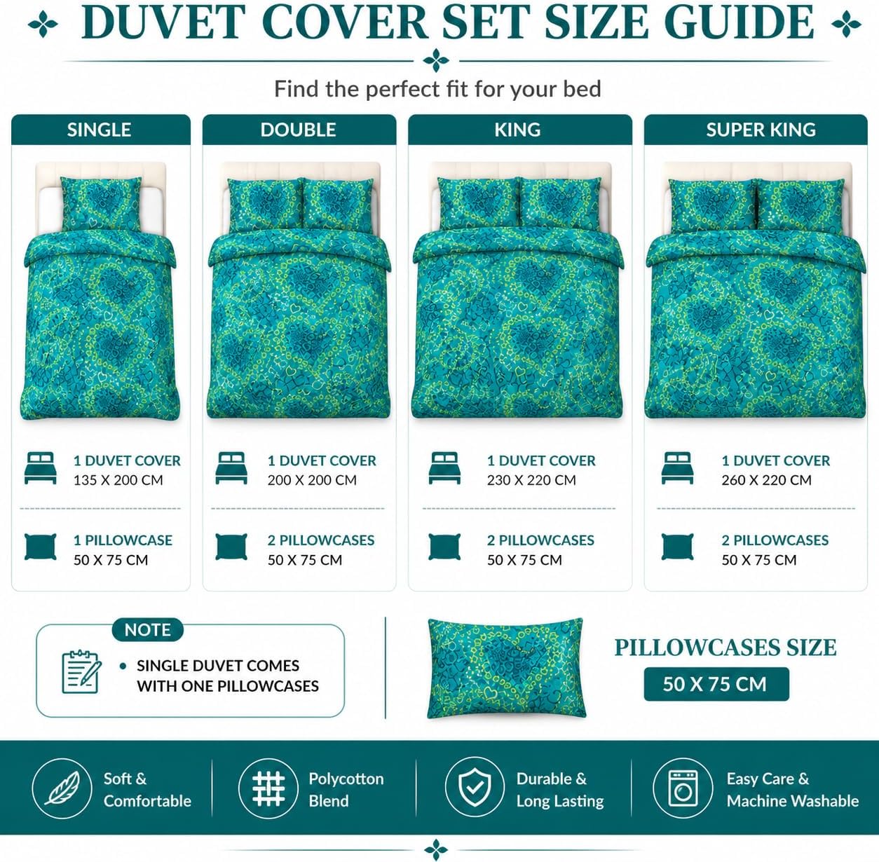 Jasmine Floral Duvet Cover Set – Soft Easy Care Printed Bedding | Night Zone