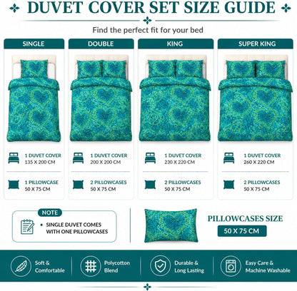 Jasmine Floral Duvet Cover Set – Soft Easy Care Printed Bedding | Night Zone