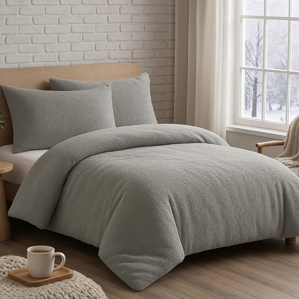 Teddy Fleece Duvet Cover Set – Soft Warm Teddy Bear Bedding | Night Zone