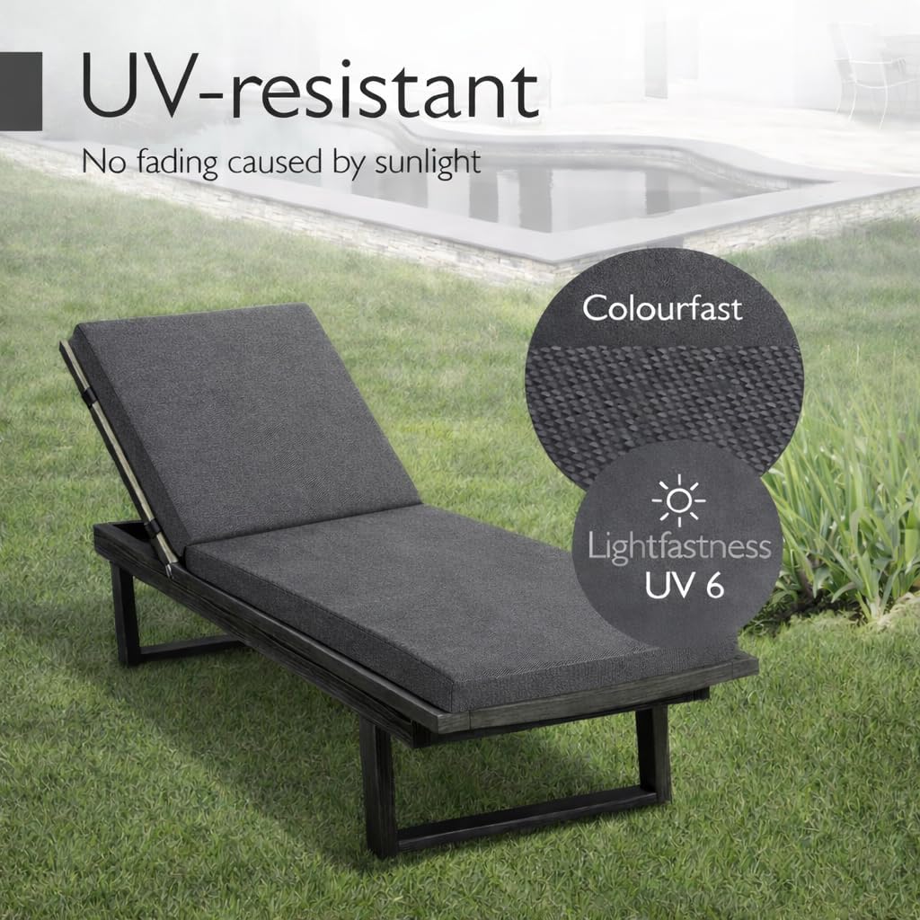 Sun Lounger Cushion Seat Pad – Thick Padded Outdoor Garden Recliner Cushion | Night Zone