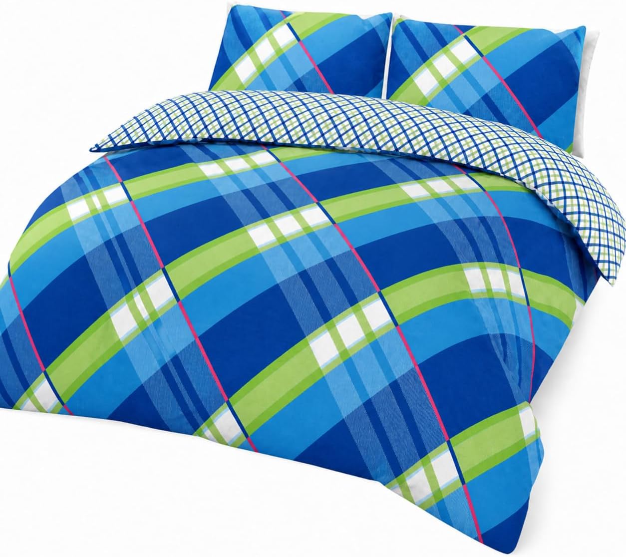 Hardy Check Striped Polycotton Duvet Cover Set – Soft Easy Care Bedding | Night Zone
