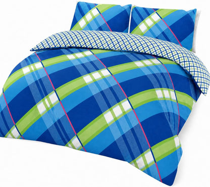 Hardy Check Striped Polycotton Duvet Cover Set – Soft Easy Care Bedding | Night Zone