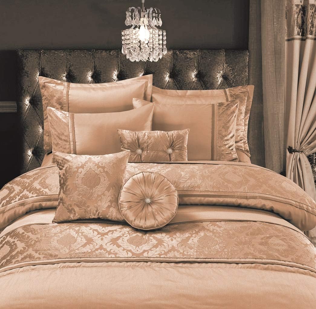 Casablanca Satin Silk Duvet Cover Set – Embroidered Luxury Bedding with Black Lace | Night Zone