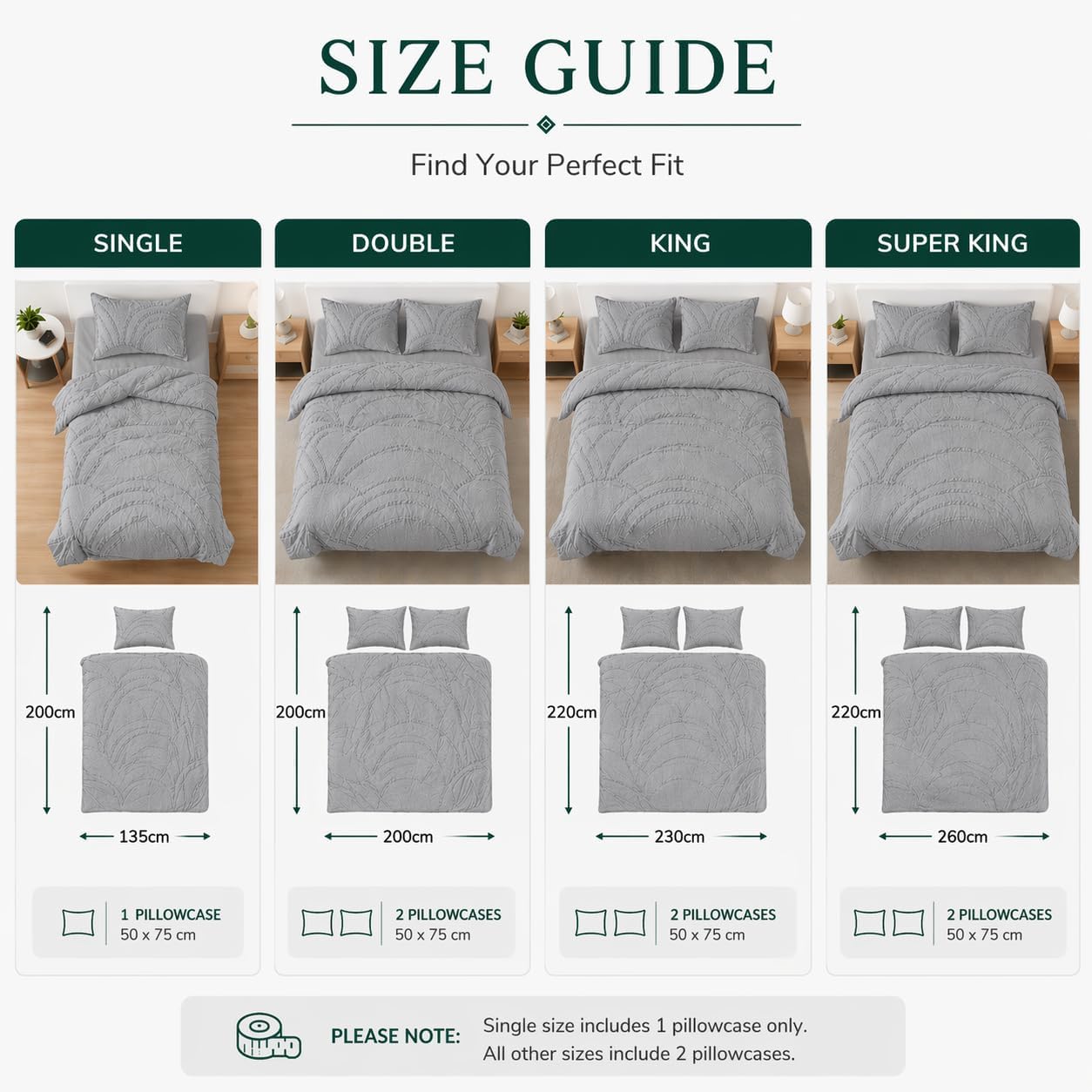 Zara Chenille Tufted Duvet Cover Set – Luxury Textured Bedding | Night Zone