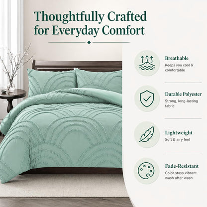 Zara Chenille Tufted Duvet Cover Set – Luxury Textured Bedding | Night Zone