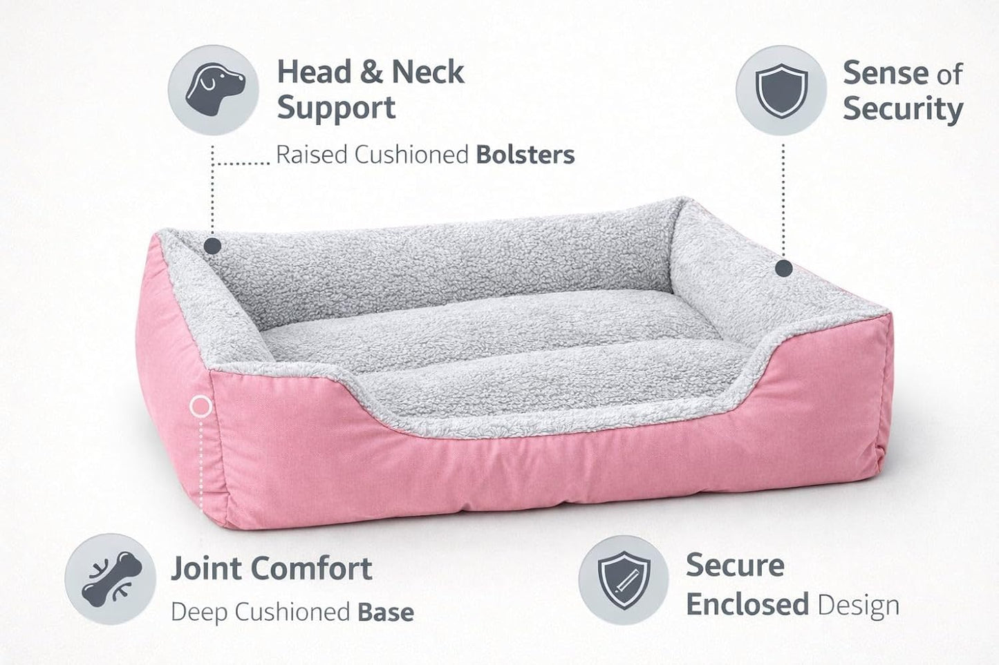Luxury Orthopaedic Dog Bed Sofa – Plush Pet Basket with Raised Support Sides | Night Zone