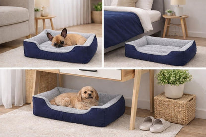 Luxury Orthopaedic Dog Bed Sofa – Plush Pet Basket with Raised Support Sides | Night Zone