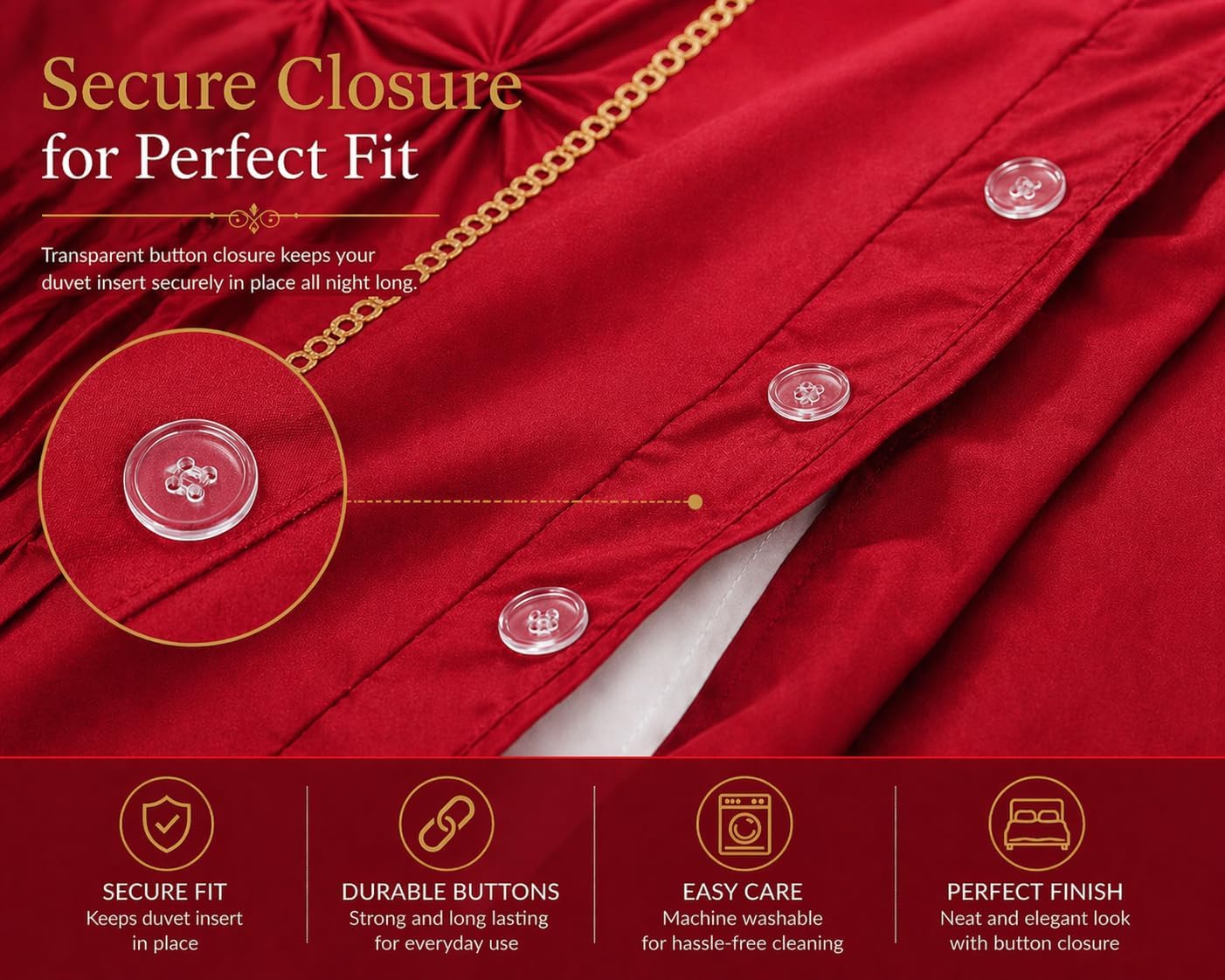 Eleanor Pintuck Polycotton Duvet Cover Set – Luxury Hotel Style Bedding | Night Zone