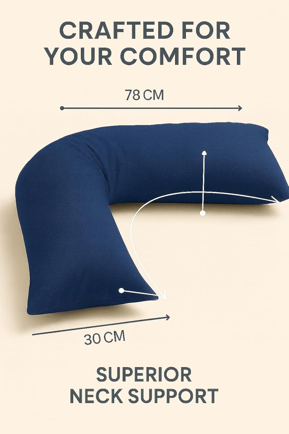 Easy Care Polycotton Orthopaedic V Shaped Pillow with Case or V Pillowcase Only | Night Zone