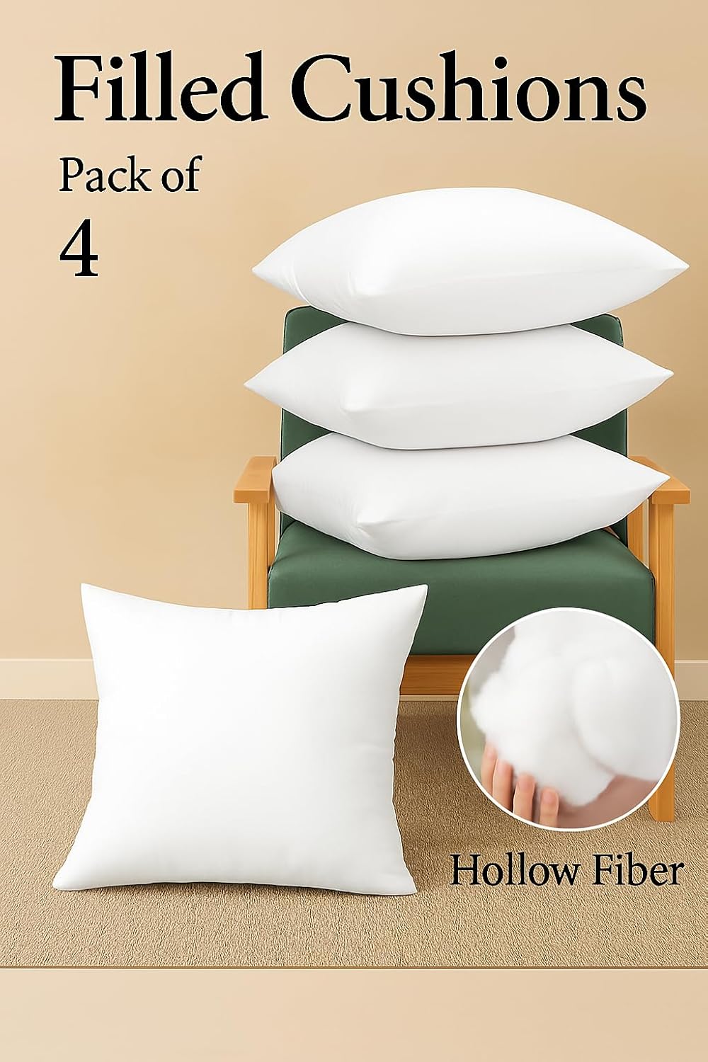 Cushion Inner Pads Pack of 4 – Square Cushion Inserts & Fillers | Night Zone