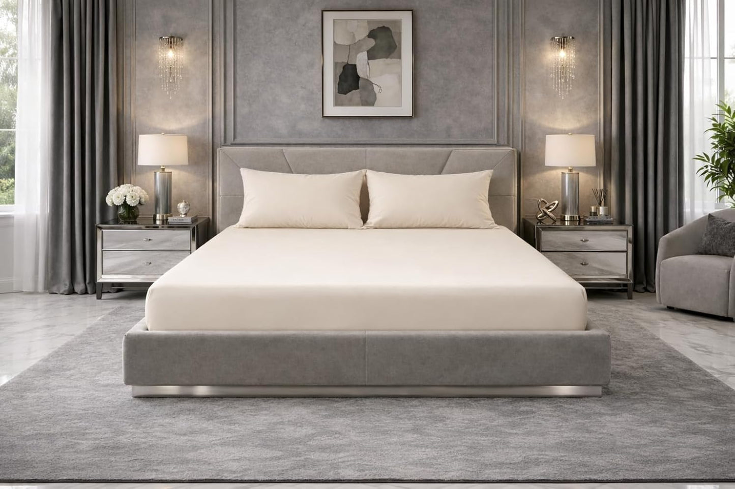Extra Deep Fitted Sheet 40cm – Polycotton Easy Care Bedding | Night Zone