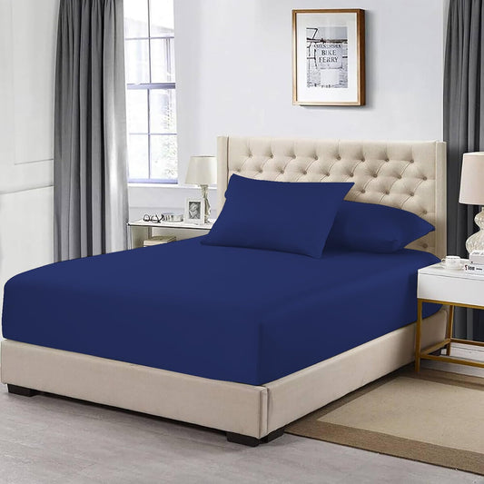 200 Thread Count Egyptian Cotton Fitted Sheet 30cm Deep – Soft Breathable Bedding | Night Zone