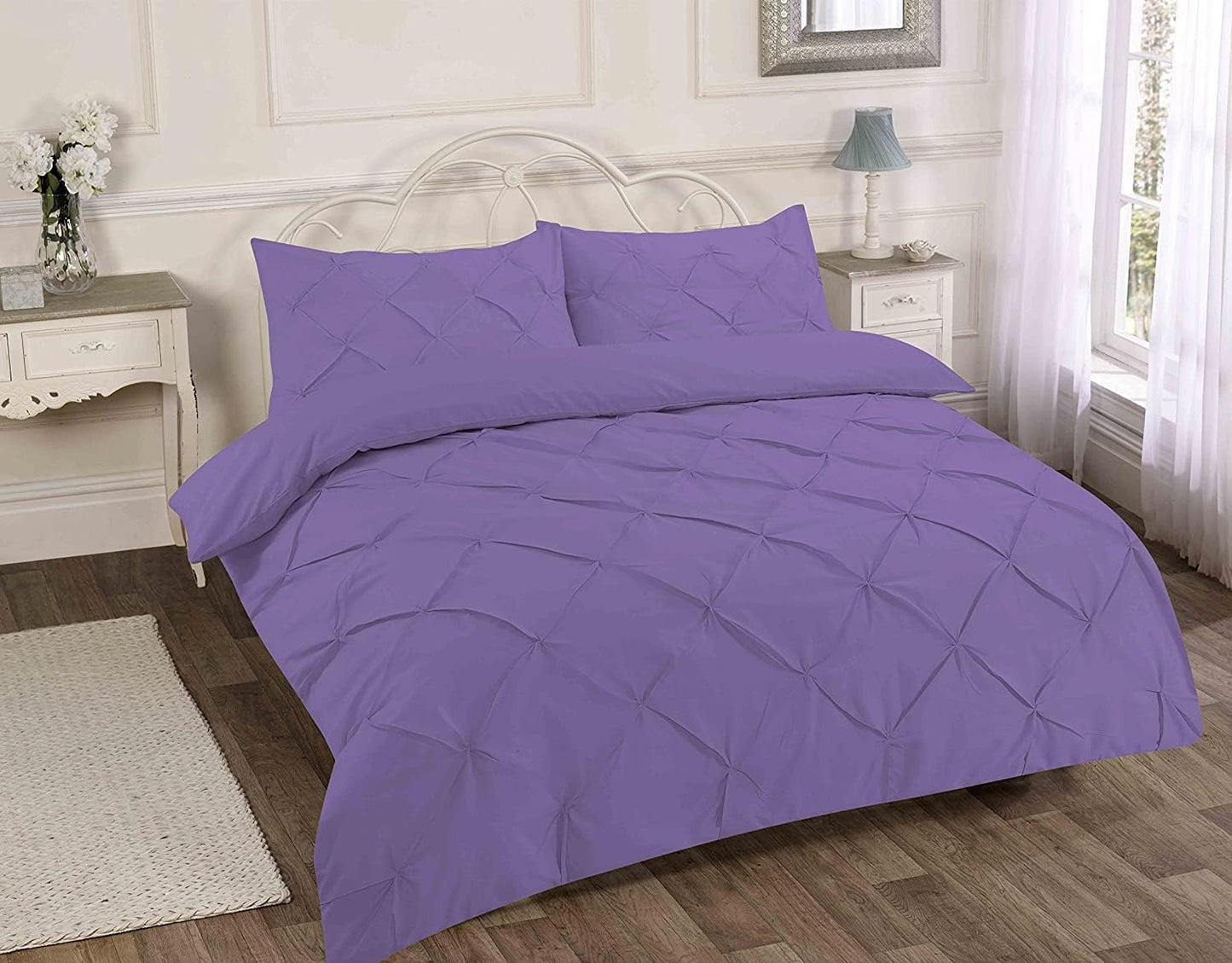Pintuck Alexandra Polycotton Duvet Cover Set – Luxury Easy Care Bedding | Night Zone