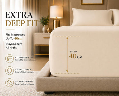 180 Thread Count Percale Extra Deep Fitted Sheet 40cm – Non Iron Polycotton Bedding | Night Zone