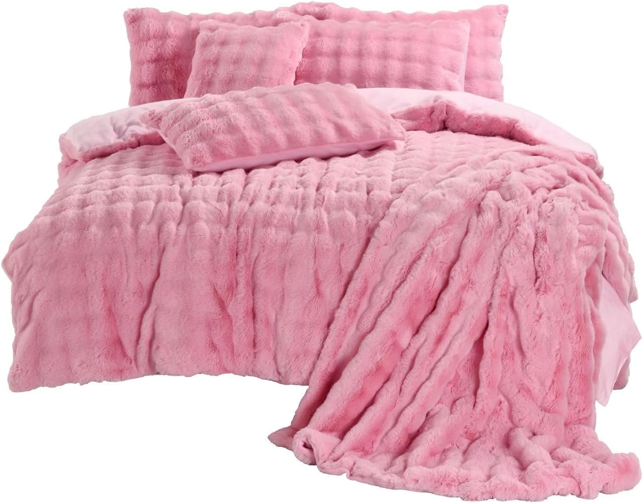 Teddy Square Throw – Ultra Soft Fluffy Plush Fleece Throw for Sofa & Bed | Night Zone